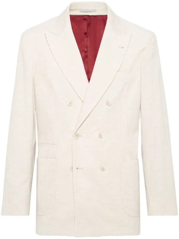 Brunello Cucinelli コーデュロイ ダブルジャケット | ニュートラル 