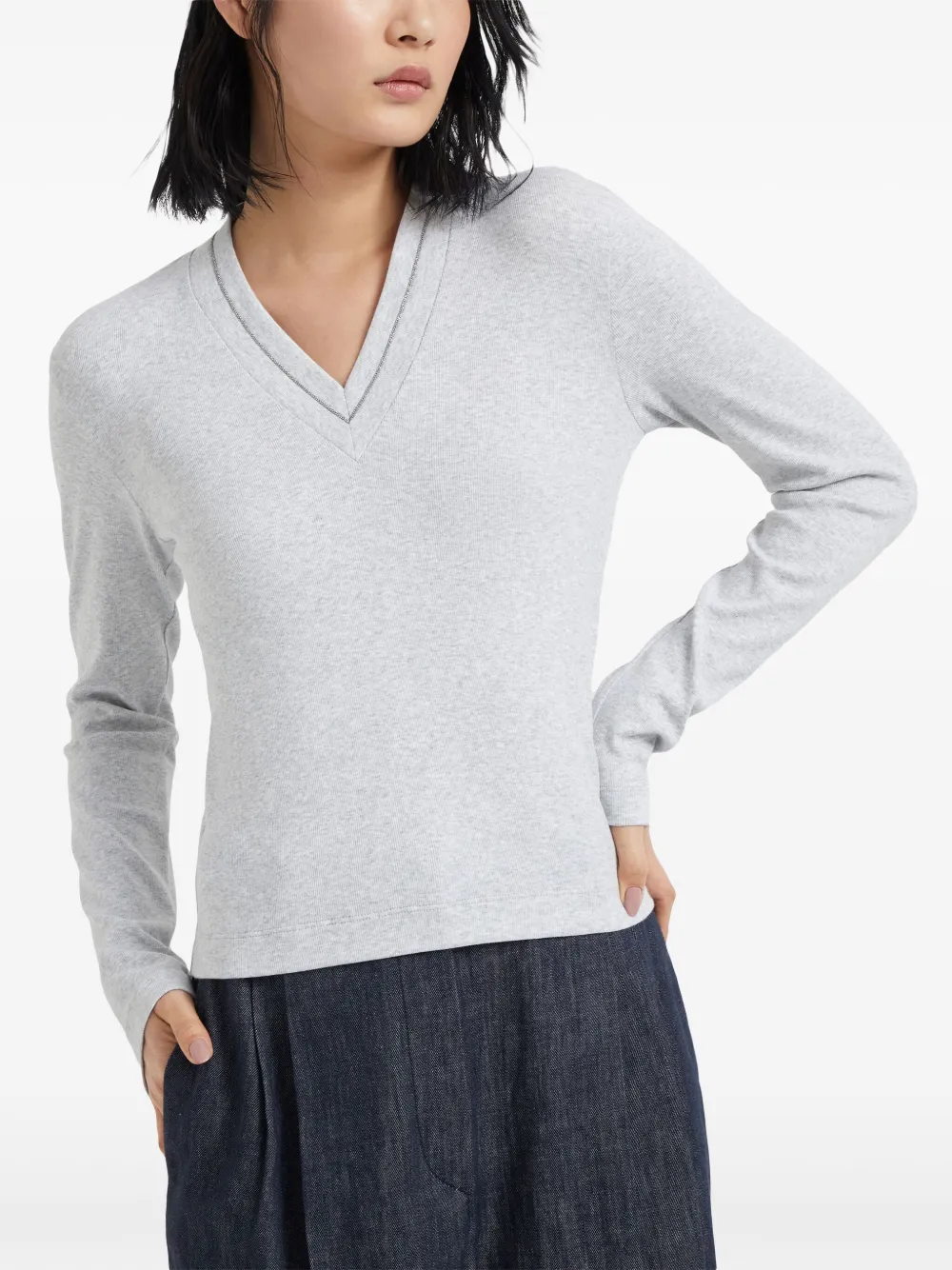 Brunello Cucinelli Geribbelde tanktop Grijs