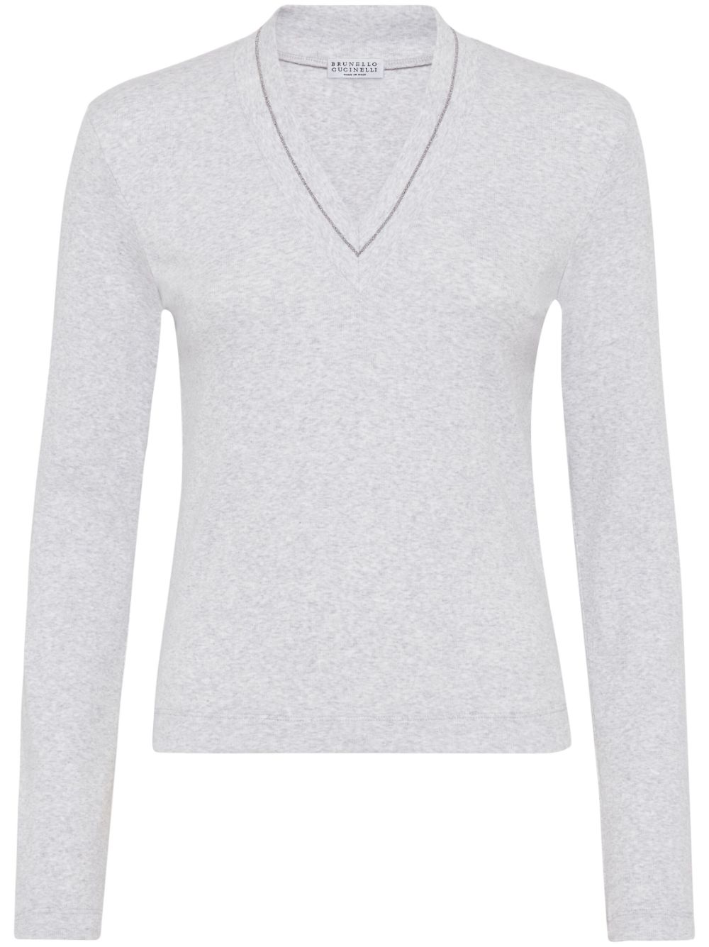 Brunello Cucinelli ribbed jersey top - Grey