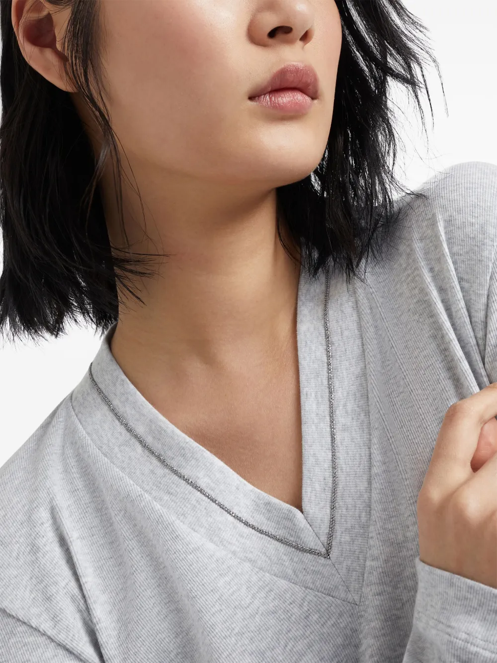 Brunello Cucinelli Geribbelde tanktop Grijs