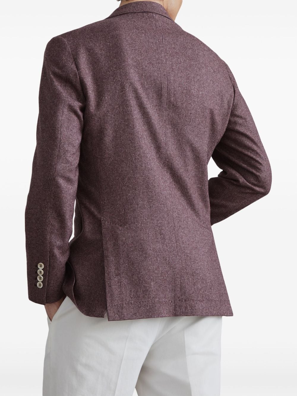 Shop Brunello Cucinelli Single-breasted Puppytooth Blazer In Red