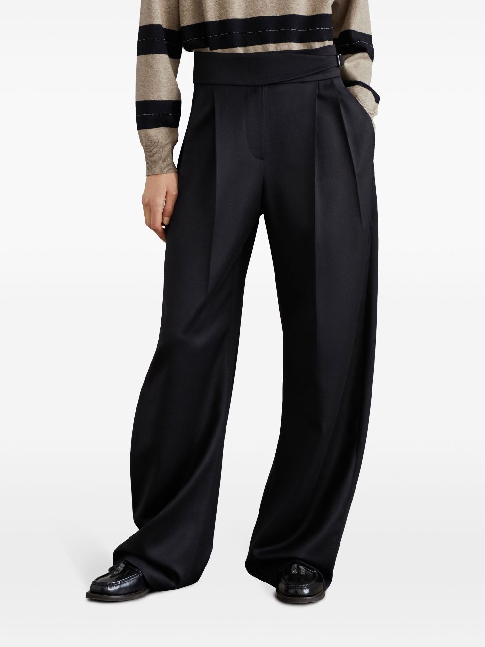 Brunello Cucinelli side-buckle virgin wool trousers Women