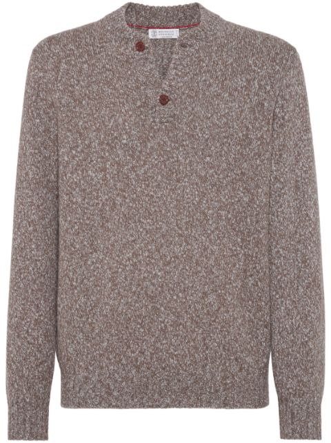 Brunello Cucinelli melange-effet long-sleeved jumper Men