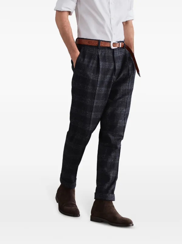 Brunello Cucinelli チェック パンツ | ブラック | FARFETCH JP