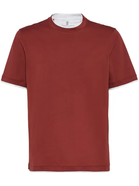 Brunello Cucinelli contrast-trim crew-neck T-shirt