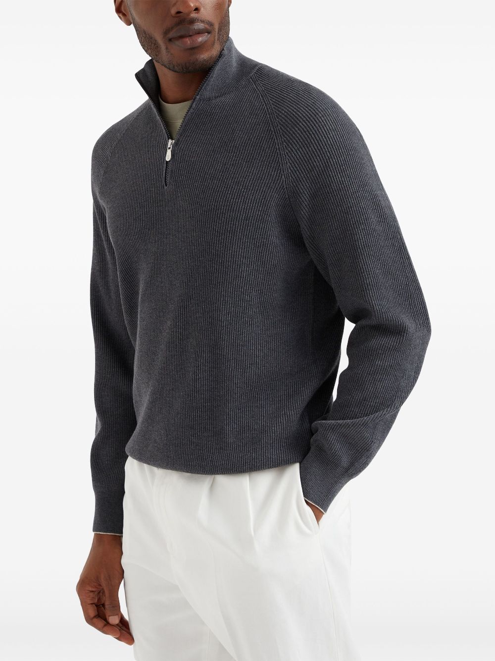 Brunello Cucinelli long-sleeve cotton jumper Men