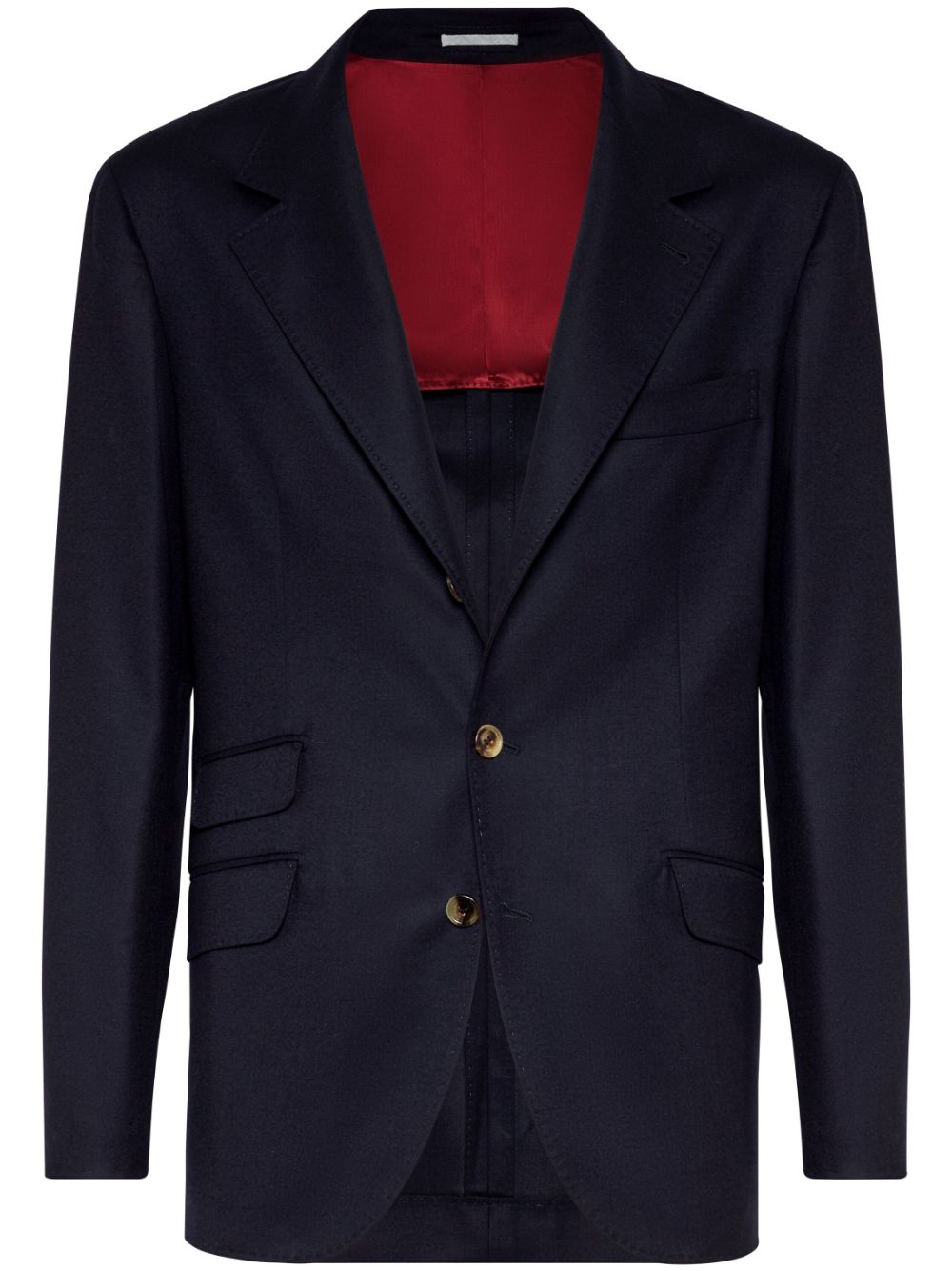 Brunello Cucinelli Wollen blazer met enkele rij knopen Blauw