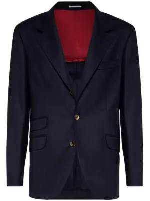 Brunello Cucinelli ピンストライプ ダブルジャケット | ブルー