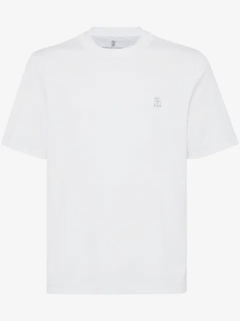 Brunello Cucinelli logo-embroidered crew-neck T-shirt