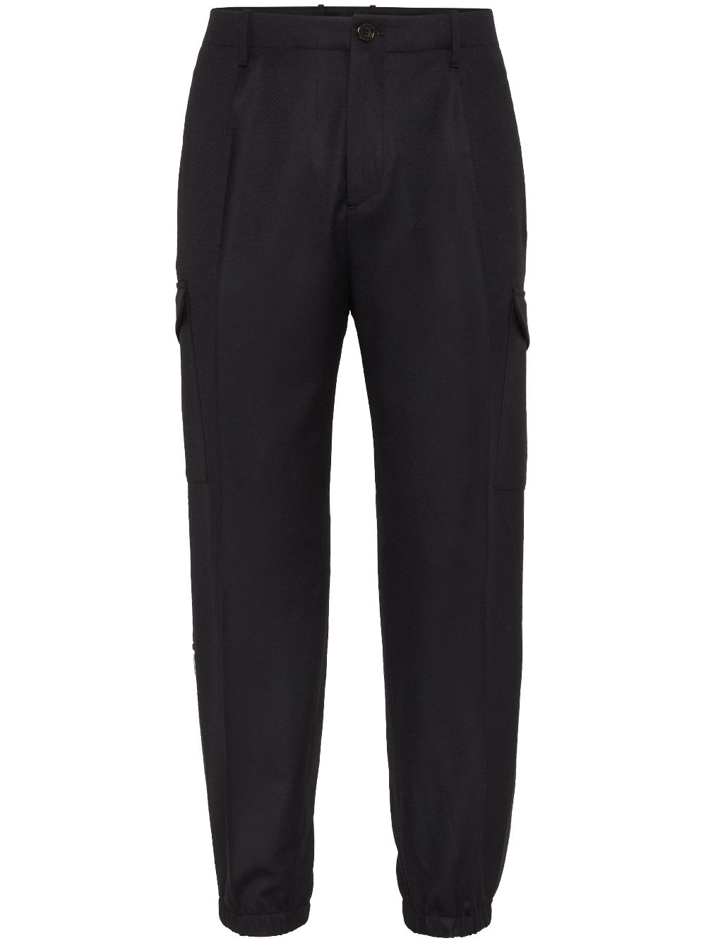 Brunello Cucinelli cargo-pocket wool tapered trousers - Black