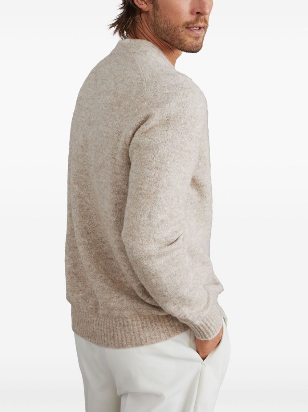 Shop Brunello Cucinelli Long-sleeve Button-up Cardigan In Neutrals