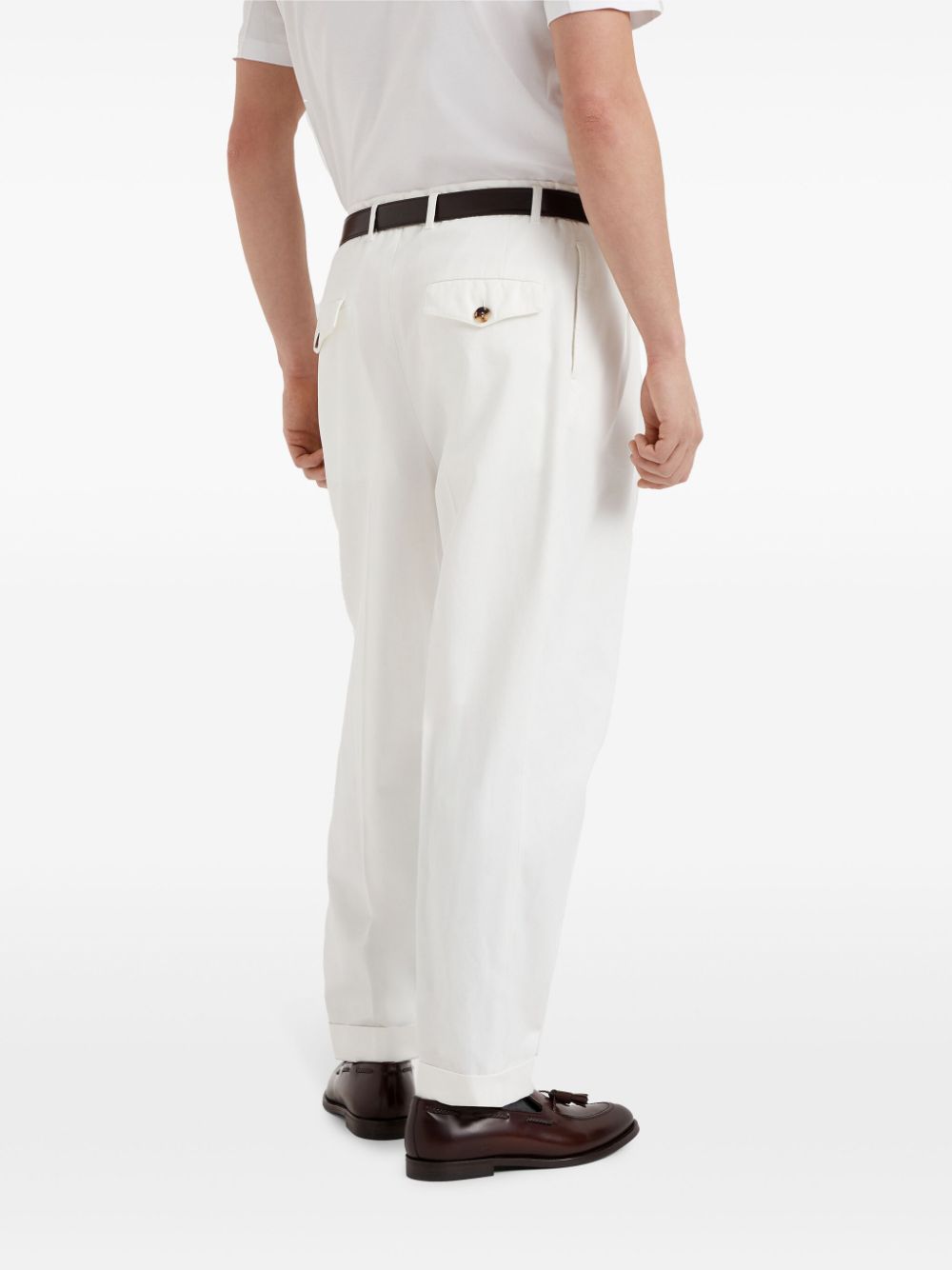 Affordable Burberry pressed-crease cotton trousers Men