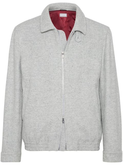 Brunello Cucinelli zip-up herringbone jacket Men