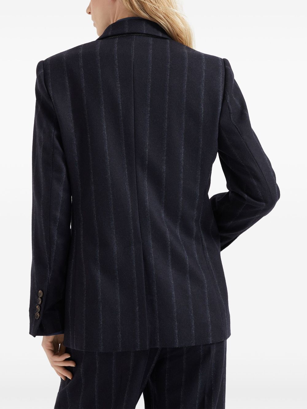 Online discounts for Brunello Cucinelli double-breasted pinstriped blazer Women