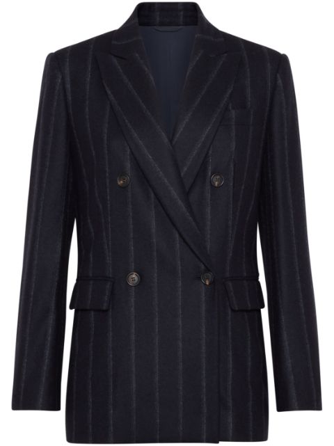 Brunello Cucinelli double-breasted pinstriped blazer Women