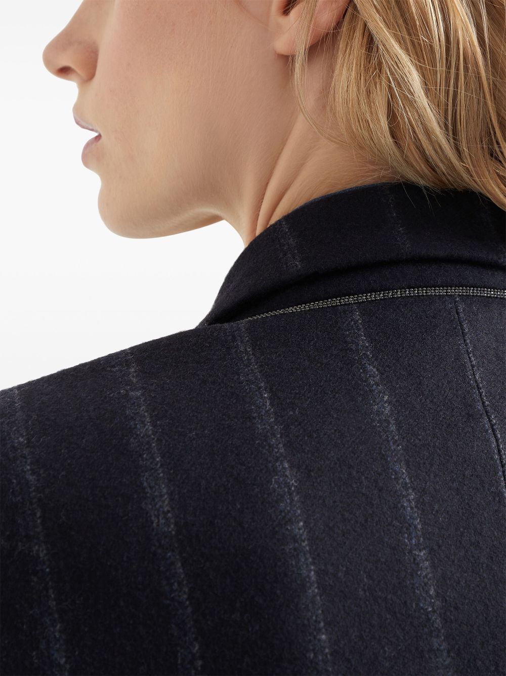 Online discounts for Brunello Cucinelli double-breasted pinstriped blazer Women