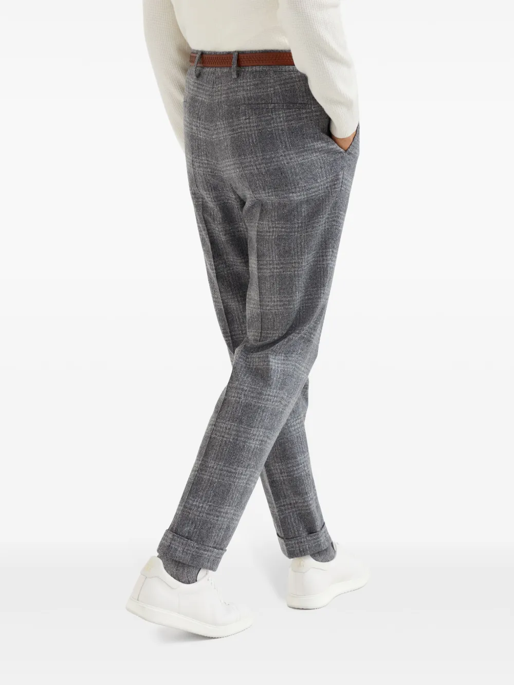 Brunello Cucinelli Geruite pantalon Grijs
