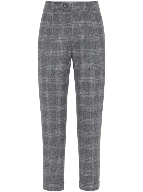 Brunello Cucinelli check-print tailored trousers