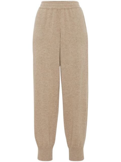 Brunello Cucinelli knitted tapered cashmere trousers Women