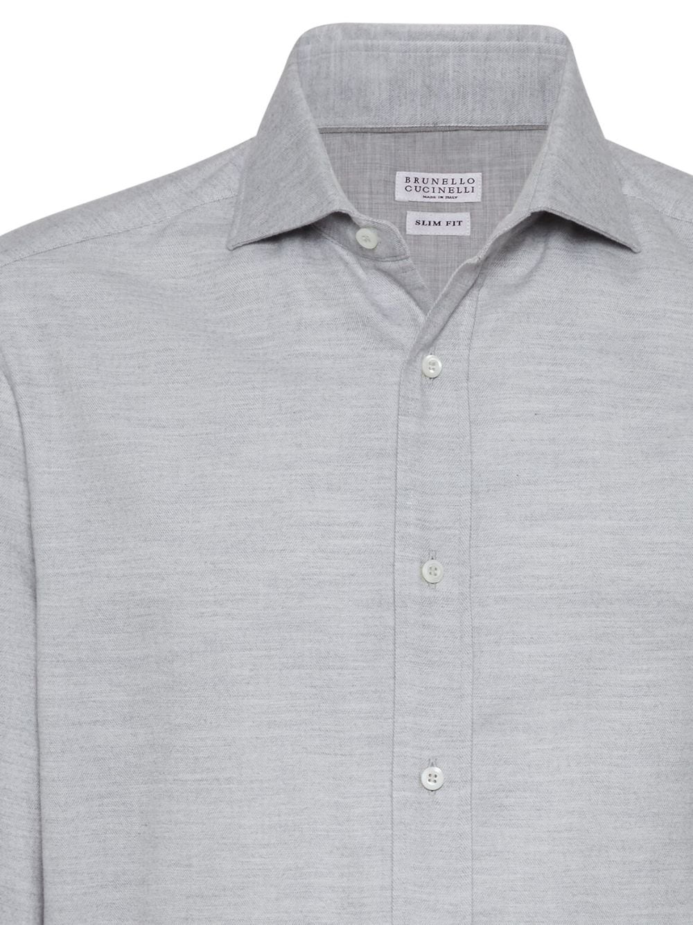 Shop Brunello Cucinelli Plain Long-sleeve Shirt In Grey