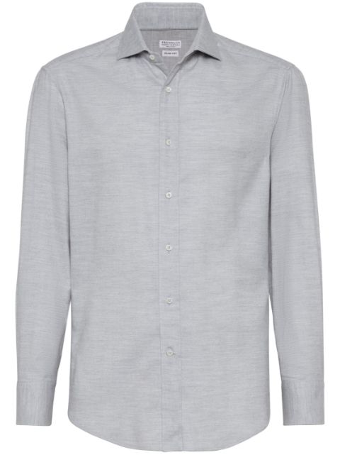 Brunello Cucinelli plain long-sleeve shirt Men