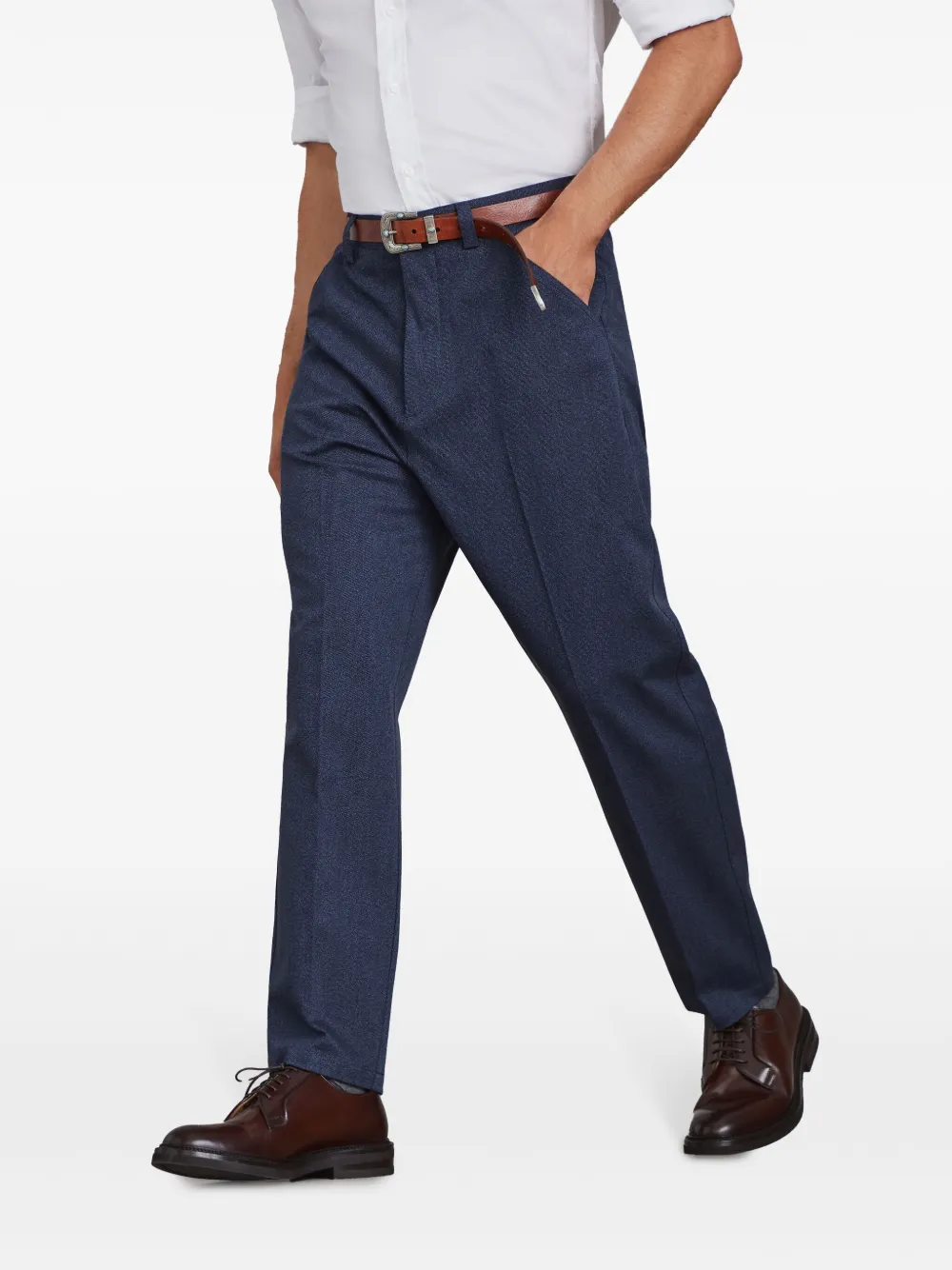 Brunello Cucinelli Broek met toelopende pijpen Blauw
