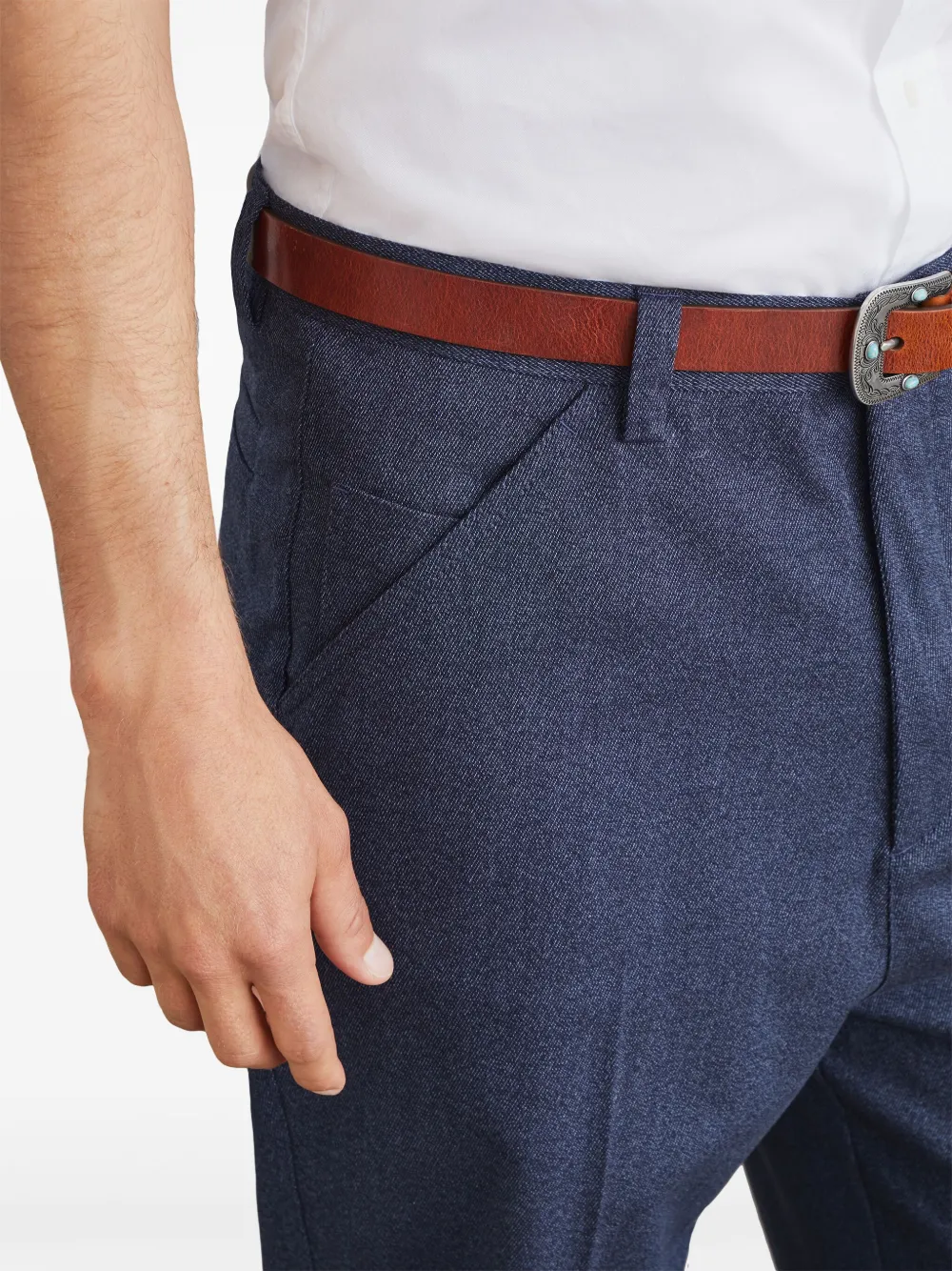 Brunello Cucinelli Broek met toelopende pijpen Blauw