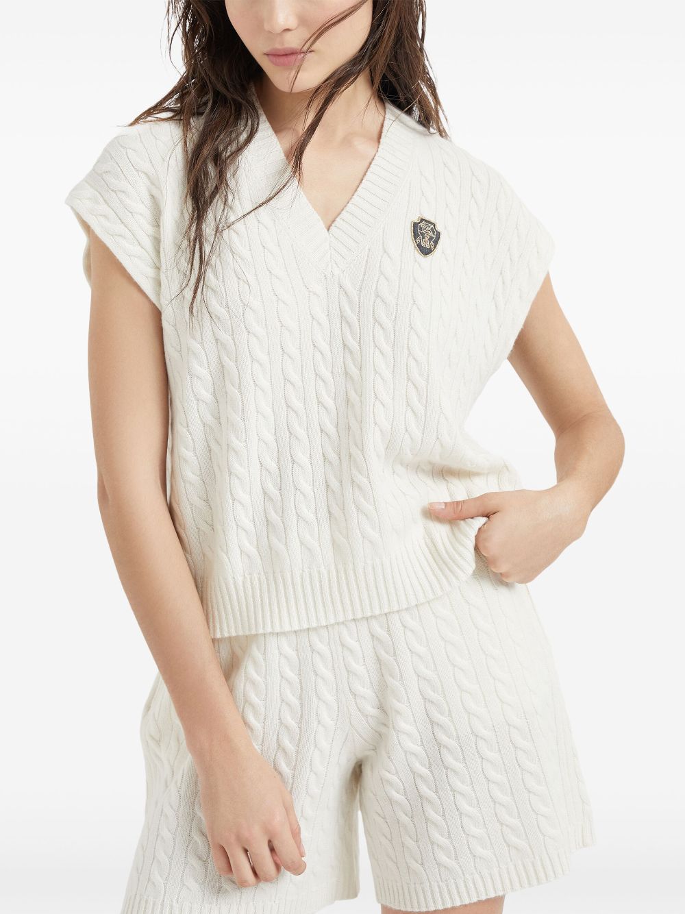 Brunello Cucinelli logo-patch vest Women