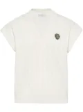 Brunello Cucinelli logo-patch vest - White