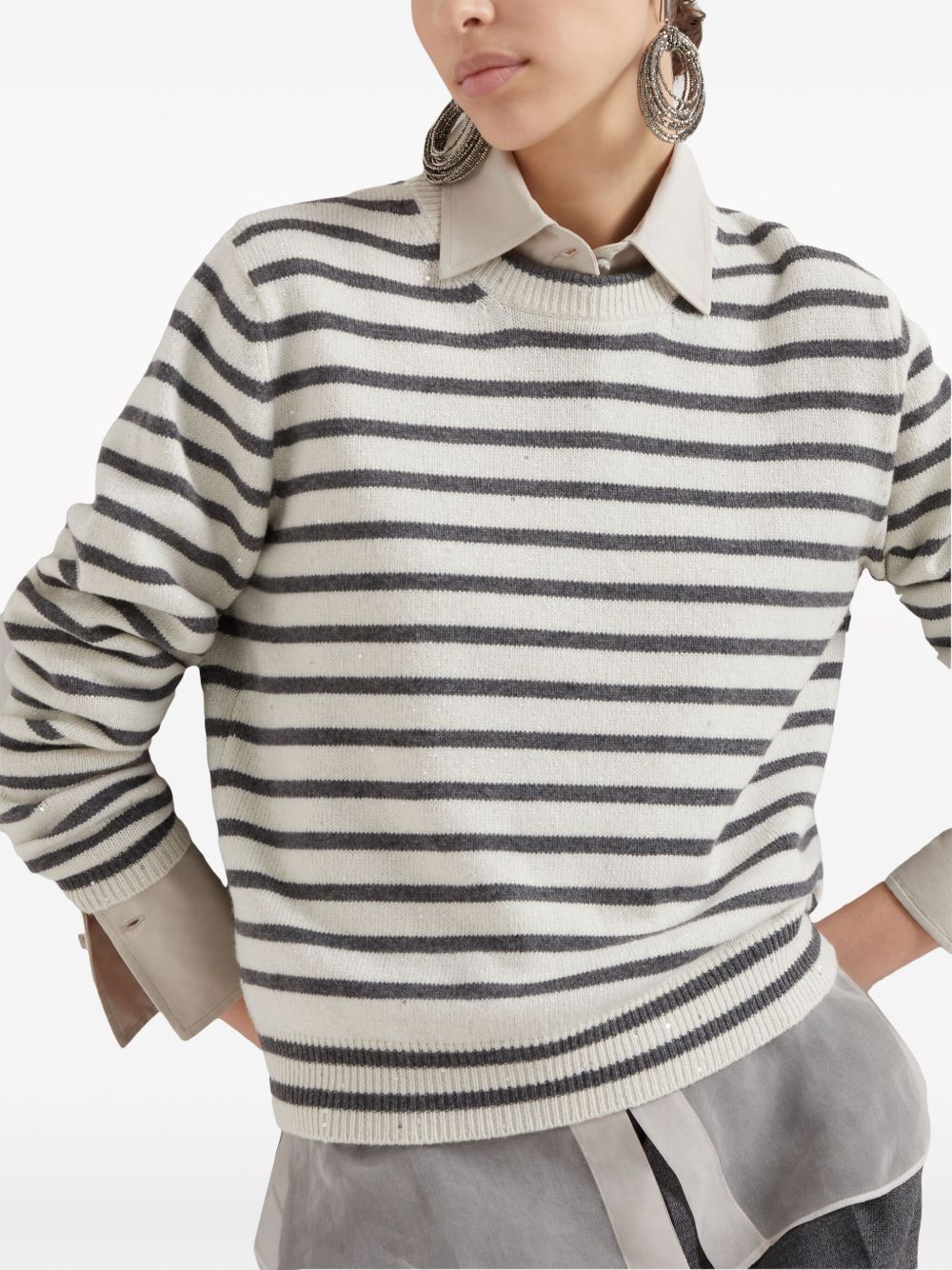 Cheap online shopping deals Brunello Cucinelli striped knitted jumper Women