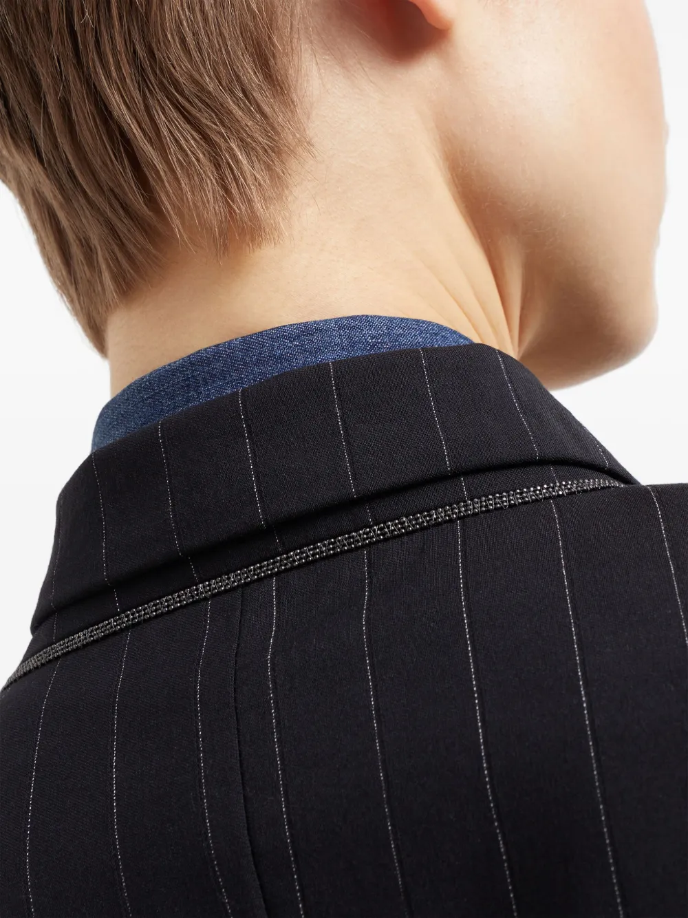 Brunello Cucinelli Blazer met krijtstreep Blauw