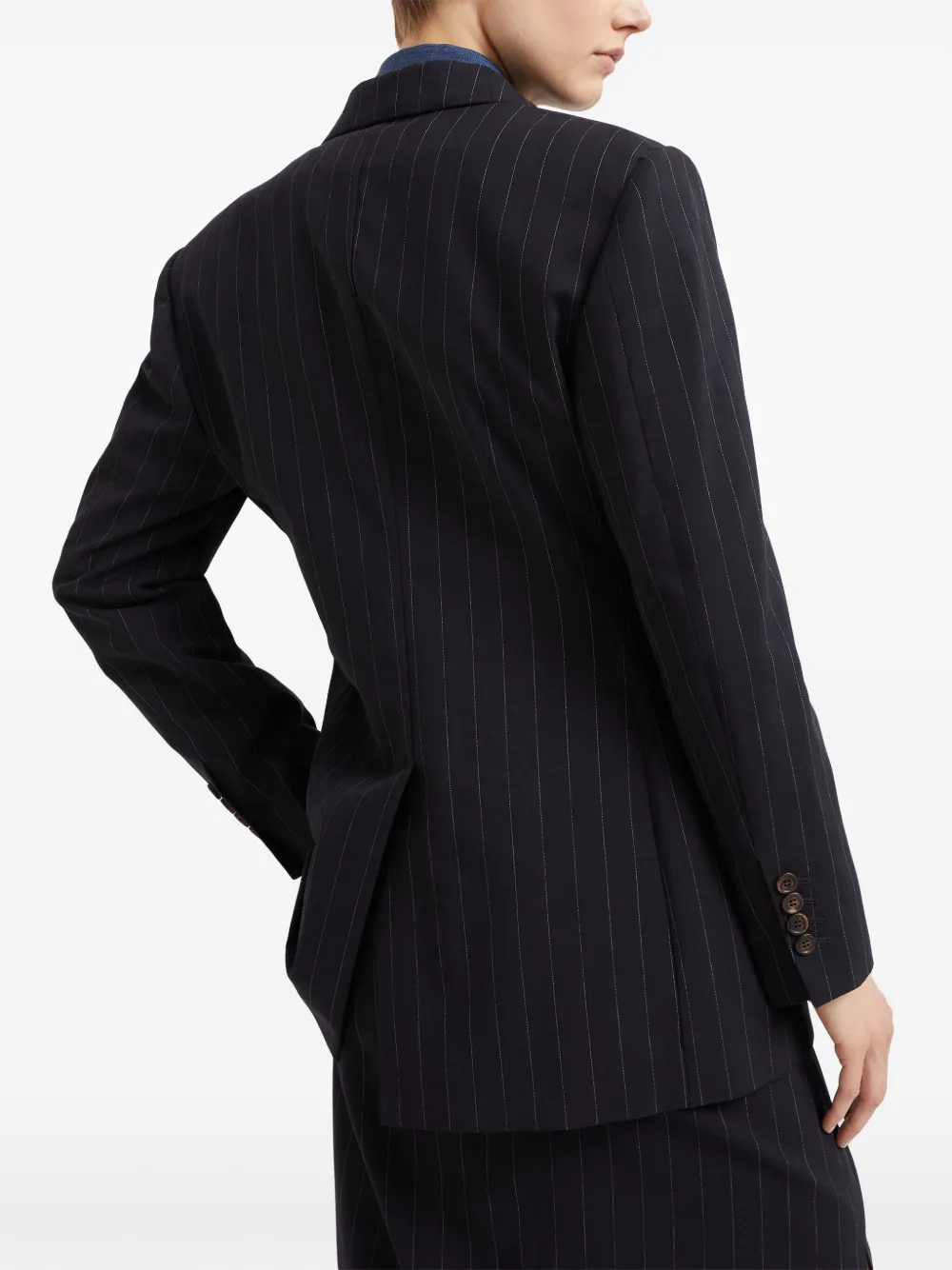 Brunello Cucinelli Blazer met krijtstreep Blauw