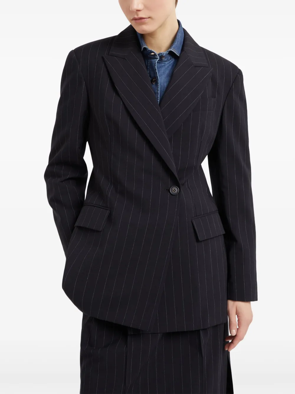 Brunello Cucinelli Blazer met krijtstreep Blauw