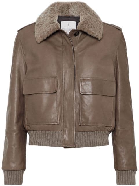 Brunello Cucinelli padded leather jacket