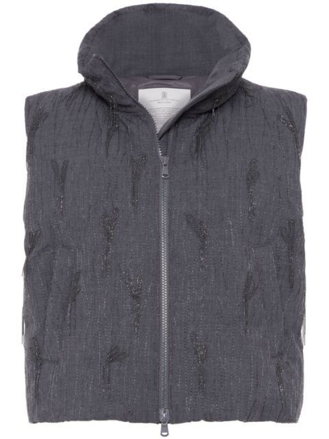 Brunello Cucinelli Monili-embellished down gilet Women