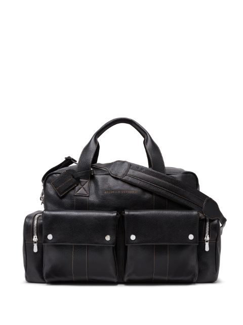 Brunello Cucinelli zipped leather travel bag Men