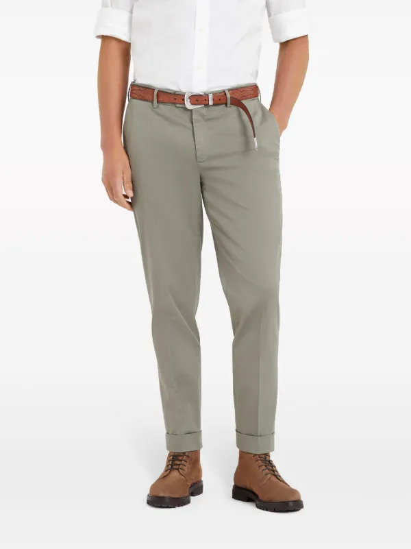 【正規取扱店】 Chino Tapered low-rise Cucinelli Brunello Trousers Green | パンツ