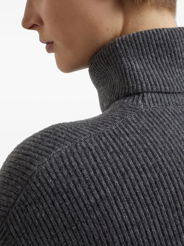 BRUNELLO CUCINELLI カシミヤ タートルネックセーター グレー