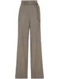 Brunello Cucinelli herringbone-pattern pressed-crease trousers - Brown