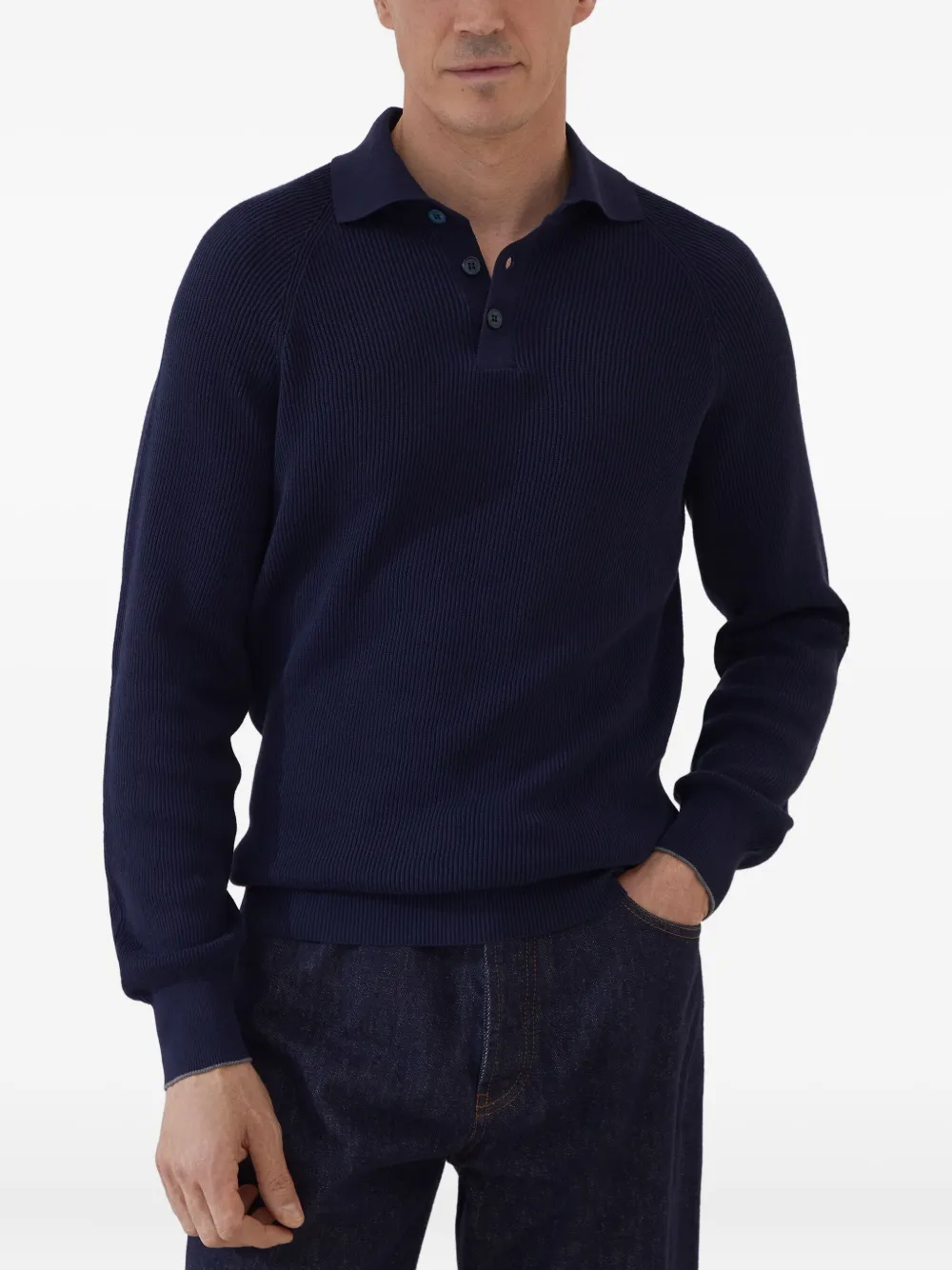 Brunello Cucinelli Katoenen poloshirt Blauw