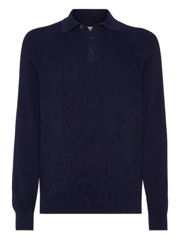 Brunello Cucinelli Cotton Polo Shirt | Blue | FARFETCH ZA