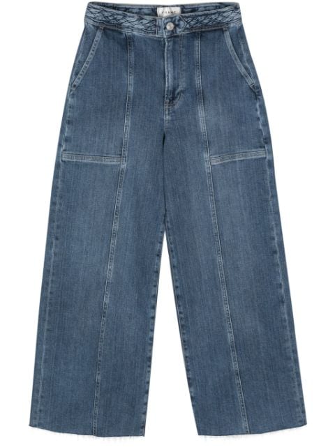 FRAME braided-waistband wide-leg jeans