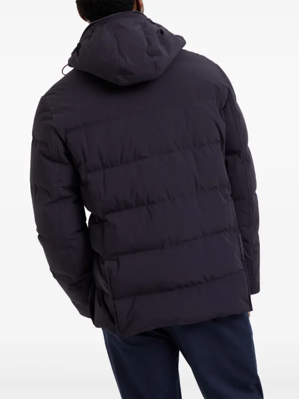 Brunello Cucinelli キルティング フーデッドジャケット | ブルー 