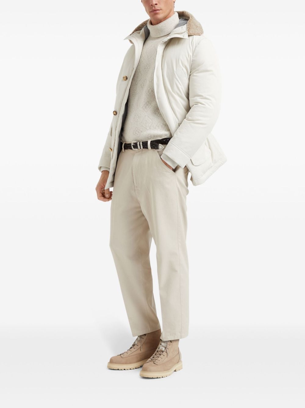 Brunello Cucinelli tapered-leg chino trousers - Beige