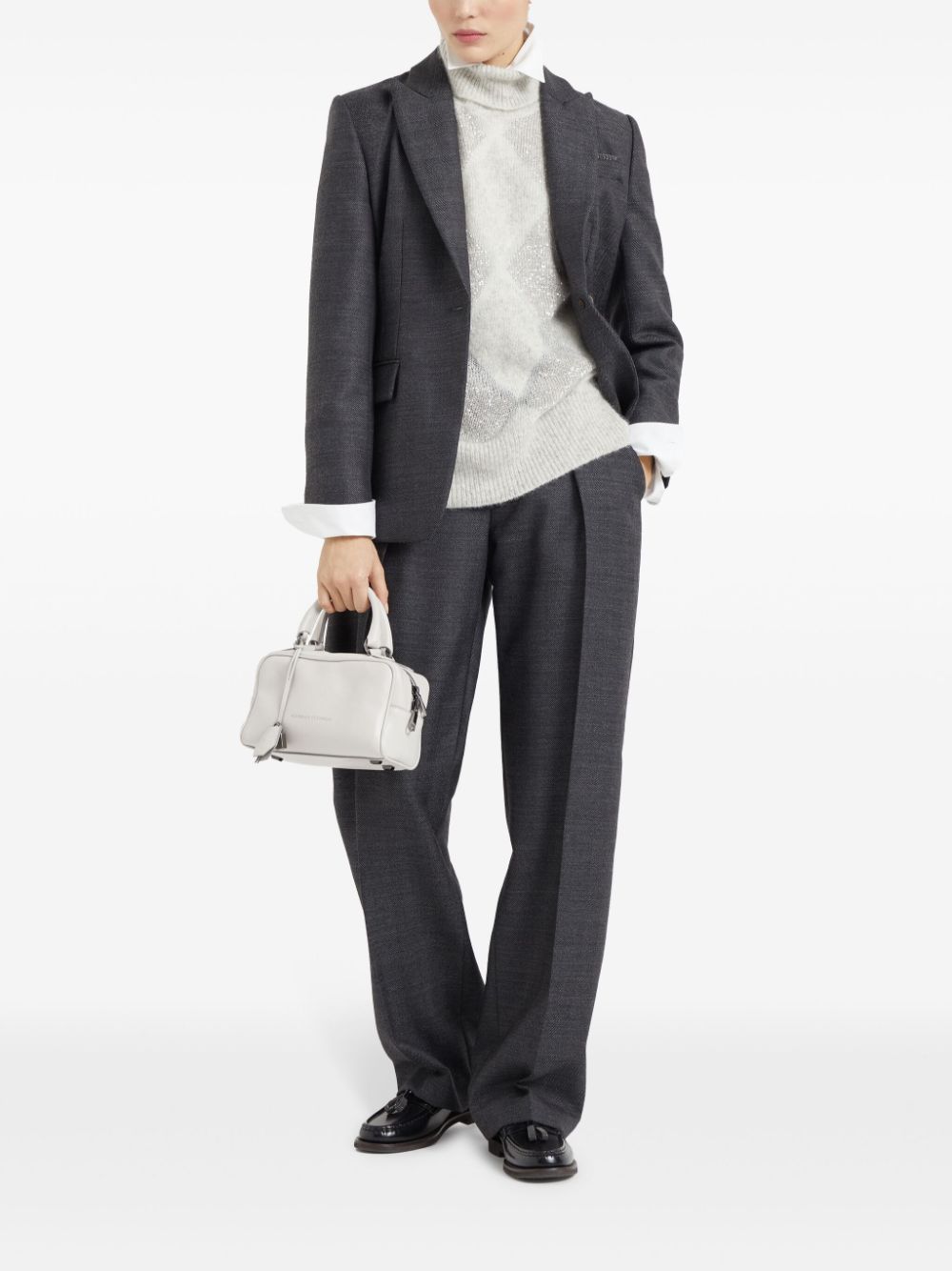 Shop Brunello Cucinelli Sartorial Relaxed Trousers In Grey