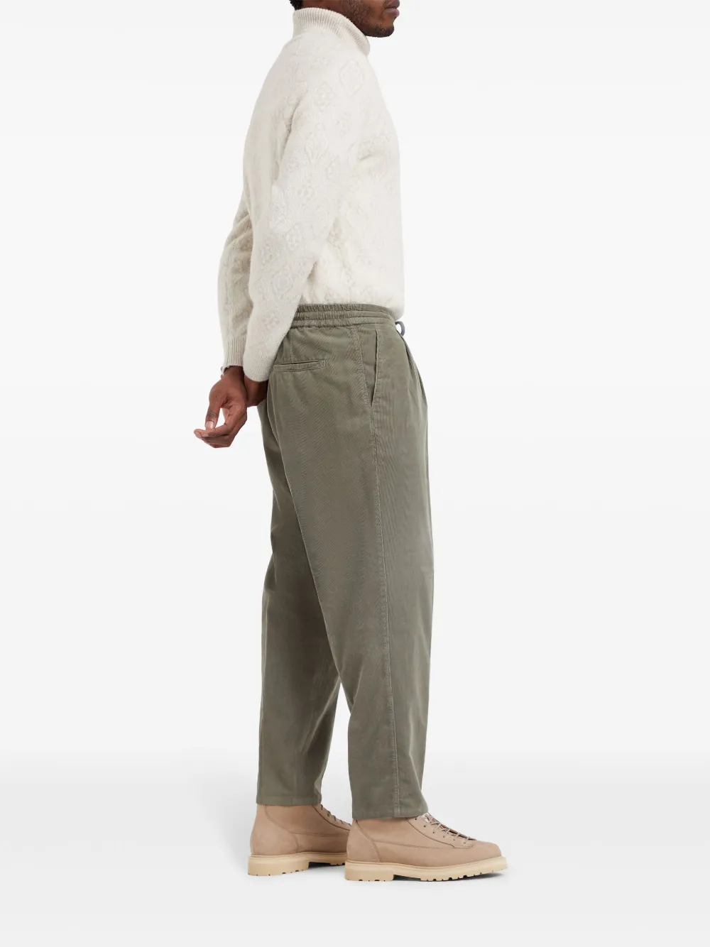Brunello Cucinelli Ribfluwelen broek Groen
