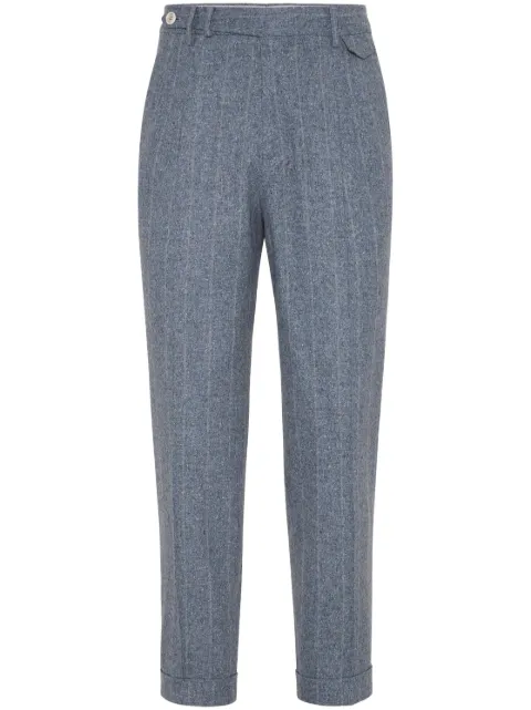 Brunello Cucinelli pantalones tapered con rayas estampadas