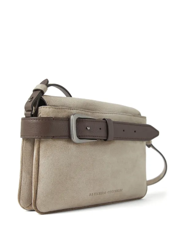 人気商品の再入荷情報をお届け！ Cucinelli Brunello Sartorial Neutrals | Bag Body Cross Suede 旅行かばん・小分けバッグ