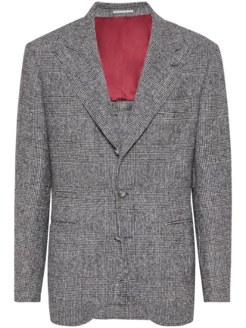 Brunello Cucinelli single-breasted checked blazer Men