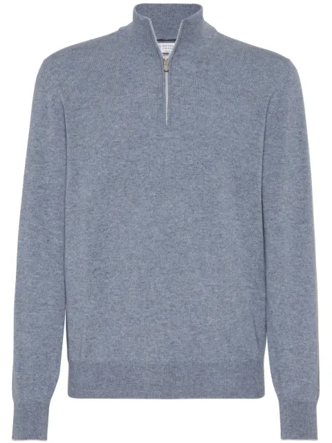 Brunello Cucinelli zip-fastening cashmere polo shirt 